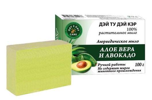 Аюрведическое мыло 100% натуральное Алоэ Вера и Авокадо Day 2 Day Care, 100г