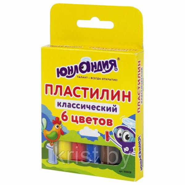 Пластилин классический Юнландия, 6цв