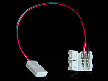 Коннектор 2pin 8мм с проводом (2 разъёма) для светодиодной ленты 2835(3528)
