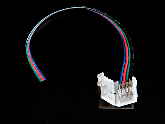 Коннектор 4pin 10мм с проводом (1 разъем) для светодиодной ленты 5050 RGB