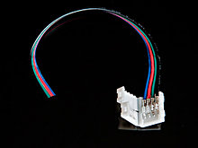 Коннектор 4pin 10мм с проводом (1 разъем) для светодиодной ленты 5050 RGB