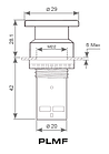 Кнопка грибковая моноблок с фиксацией PLMF1R (1NC+1NO) IP54, фото 4