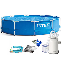 Каркасный бассейн Intex для дачи 28202 Metal Frame 305x76+фильтр-насос 1250 л/ч
