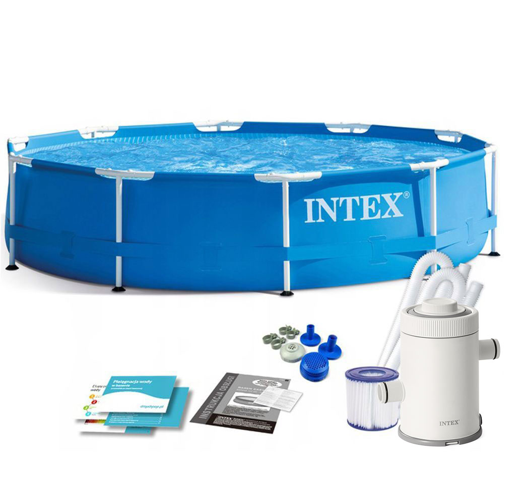 Каркасный бассейн Intex для дачи 28202 Metal Frame 305x76+фильтр-насос 1250 л/ч