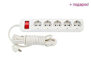 BYLECTRICA Беларусь Удлинитель бытовой 5м (5 роз., 2.5кВт, с/з, ПВС 3х1) Bylectrica (Удлинитель бытовой 5м