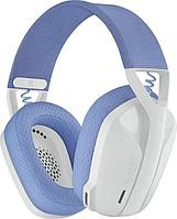 Гарнитура игровая Logitech G435, для компьютера и игровых консолей, накладные, Bluetooth/радио, белый /