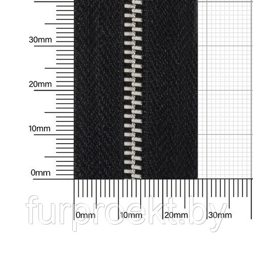 Молния № 3 металл-ая двухсторонняя никель полир 322 черн К
