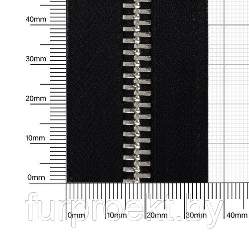 Молния № 8 металл-ая двухсторонняя никель полир 322 черн М
