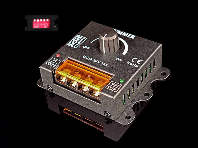 Диммер для светодиодных лент 30А 12-24V, 360/720W PWM