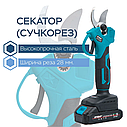Набор аккумуляторный 4в1 Секатор + Пила + Фен + Телескопический удлинитель, фото 4