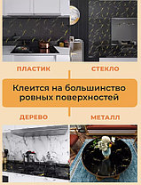 Самоклеющаяся пленка для мебели, кухни самоклейка черная глянцевая под мрамор, фото 2