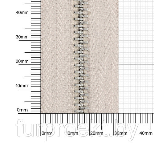 Молния № 5 металл-ая двухсторонняя никель полир 307 беж М