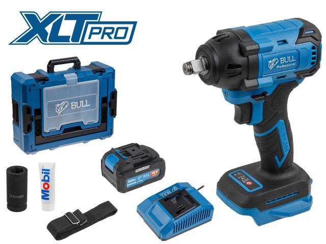 Аккумуляторный АКБ ударный гайковерт BULL SC 1804 в кейсе XLT LXTpro БЕСЩЕТОЧНЫЙ, 18 В, 400 Н*м, 1/2", 1х4