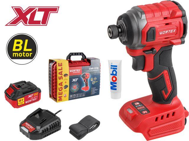 Аккумуляторный АКБ ударный гайковерт/винтоверт WORTEX CWR 0218 в кейсе XLT LXT 1x4 А*ч, БЕСЩЕТОЧНЫЙ, 18 В, 220