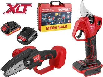 Набор Аккумуляторный инструмента WORTEX (Вортекс) мини-пила + секатор в кейсе ALL1 XLT SET СКИДКА -28%