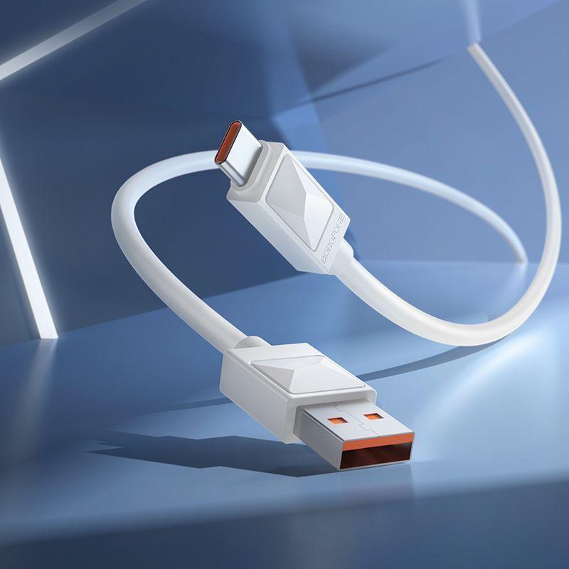 Зарядный USB дата кабель BOROFONE BX109A Type-C, 5.0A, 1 м, белый 555006