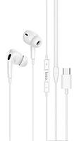 Наушники с микрофоном HOCO M101 Pro, Type-C, белый 555012