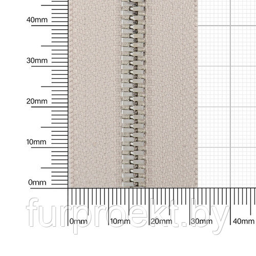 Молния № 5 металл-ая двухсторонняя никель полир 307 беж МЗ