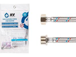 Подводка гибкая, SUS, гайка 1/2" - штуцер 1/2" 150см AV Engineering