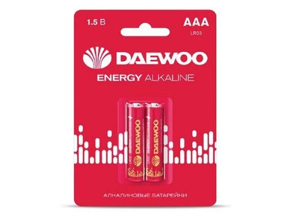 Батарейка AAA LR03 1,5V alkaline BL-2шт DAEWOO ENERGY, фото 2