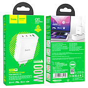 Сетевое зарядное устройство N31 3 USB Type-C PD100W  белый Hoco