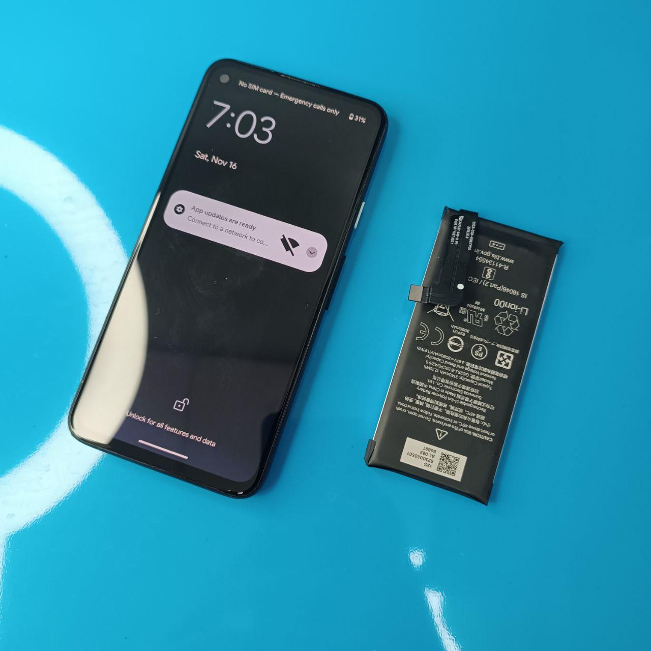 Google Pixel 4A 4G - Замена аккумулятора (G025J-B, 3080/3140 mAh)