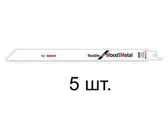 Пилка сабельная по дереву с гвоздями S1122HF (5 шт.) BOSCH (пропил прямой, тонкий, для подгоночных п