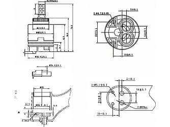 Картридж D40 для смесителя, тип C-S, AV Engineering (Переключение ступенчатое)