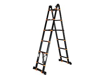 Лестница телескопическая 2-х секц. алюм. 290/580см, 2х7 ступ. 19,2кг BLACK LINE STARTUL (ST9932-058)