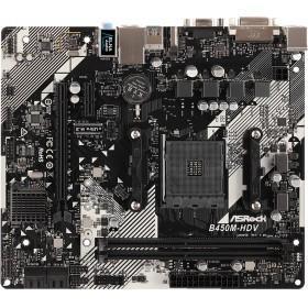MB ASRock B450M-HDV R4.0 Soc-AM4 (B450) PCI-Ex16 PCI-Ex1 M.2 1GbE LAN RAID 0/1/10 2xDDR4 3200MHz VGA+DVI+HDMI