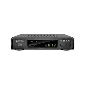 Perfeo DVB-T2/C приставка "LEADER" для цифр.TV, Wi-Fi, IPTV, HDMI, 2 USB, DolbyDigital, пульт ДУ [PF_A4412]