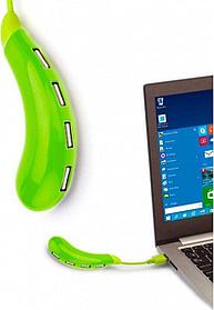 Разветвитель USB «БАКЛАЖАН», зеленый