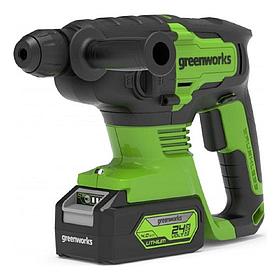 Перфоратор GREENWORKS GD24SDS2 Li-Ion, 4Ач [3803007ub]