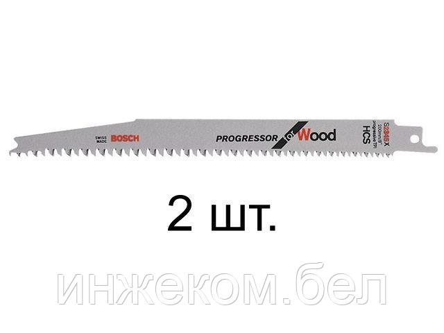 Пилка сабельная по дереву S2345X (2 шт.) BOSCH (пропил прямой, тонкий, аккуратный и чистый рез)