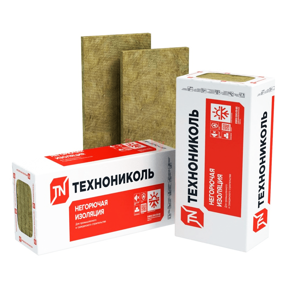 Утеплитель Технониколь ТЕХНОВЕНТ СТАНДАРТ 1200х600х100  2,88м2/0,288м3 80 плотность каменная базальтовая вата
