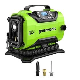 Greenworks ACG301 Компрессор автомобильный аккумуляторный, 24V / 12V (от сети автомобиля), без АКБ и ЗУ