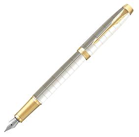 Ручка перьев. Parker IM Premium F318 (2143649) Pearl GT F сталь нержавеющая подар.кор.