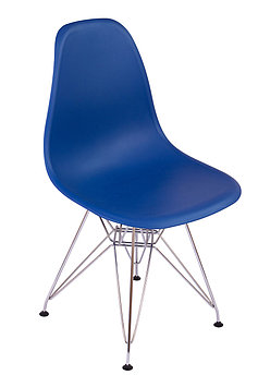 Стул Eames синий с металлическими ножками