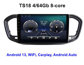 Штатная магнитола 9″ Qled TS18 для Lada Vesta 2023 4/64Gb AHD, Carplay, Anroid Auto