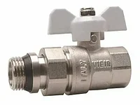 Кран шаровый с американкой 1" ViEiR белая ручка