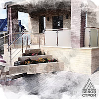 Ограждение террас, балконов, лоджий из нержавеющей стали марки AISI 304 (комбинированное) любой сложности.