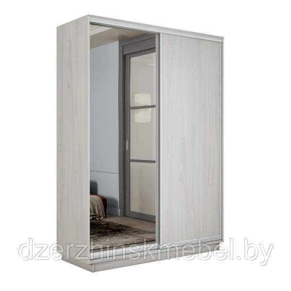 Шкаф-купе Экспресс-2 1200х2400х450 Ясень анкор светлый (ДСП/зеркало)