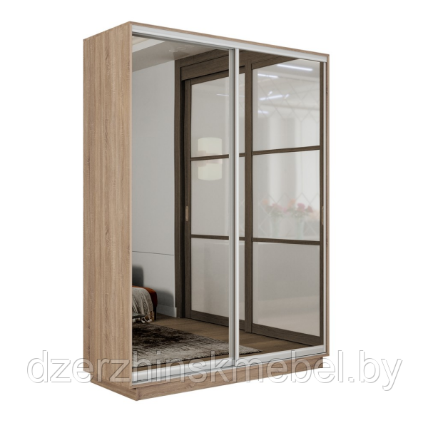 Шкаф-купе Экспресс-2 1200х2200х450 Сонома (2 зеркала)
