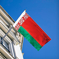 Флагшток нерж. с баннерным плечом, кронштейном и флагом РБ 50*100 см