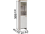 Шкаф с витриной «Л Скандинавия» (Бетон пайн светлый / Дуб Наварра) КМК 0905.27, фото 5
