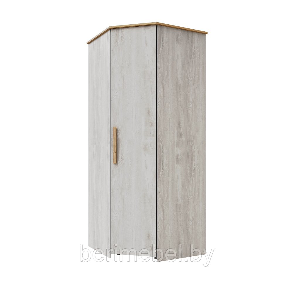 Шкаф для одежды «Скандинавия угловой» (Бетон пайн светлый / Дуб Наварра) КМК 0905.12