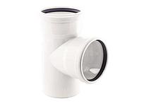 Тройник для малошумной канализации, белый 50/50х87 РосТурПласт