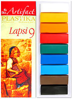 Пластика - полимерная глина набор LAPSI 9 классических цветов 180г Artifact