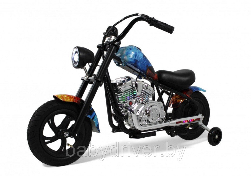 Детский электромотоцикл RiverToys M777ML (голубой)