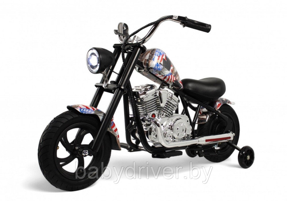 Детский электромотоцикл RiverToys M777ML (чёрный)